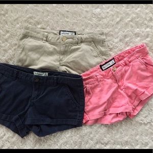 Lot of 3 Abercrombie Shorts Girls Size 14/16